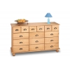 Commode apothicaire pin massif teinte Sahara 12 tiroirs